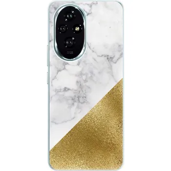 Pouzdro na mobilní telefon Odolné silikonové pouzdro iSaprio - Gold and WH Marble - Honor 200