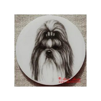 Shih-tzu magnet nebo placka - Špendlík brožový