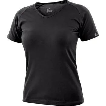 Tričko CXS ELLA, dámské, výstřih do V, krátký rukáv, černá, vel. S