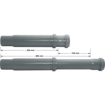 Kanalizační potrubí MIDAS Teleskopická trubka DN 50, nastavitelná délka 250 - 400 mm