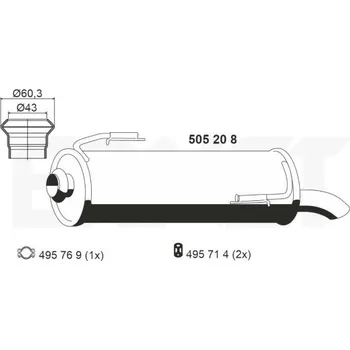Tlumič výfuku Zadni tlumic vyfuku ERNST 505208