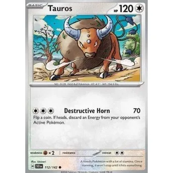 Sběratelská karetní hra Pokémon SCR 112/142 Tauros - Stellar Crown Stav: Near Mint, Verze: NORMAL