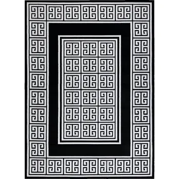 Koberec Kusový koberec Gloss 6776 85 greek black/ivory 80x150 cm