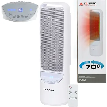 Průmyslové topidlo Tagred Sloupový teplovzdušný ventilátor, elektrický oscilační ohřívač, keramické topidlo TAGRED, dálkové ovládání, výkon 2000W