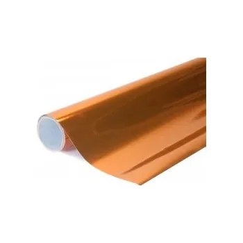 Polep vozidla Chromovaná zrcadlová 3vrstvá oranžová auto wrap fólie 152x300cm - interiér/exteriér