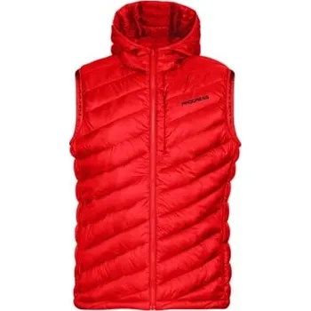 Pánská vesta PROGRESS ANCHORAGE VEST pánská prošívaná vesta s kapucí 3M™ Thinsulate™, větruodolná červená M