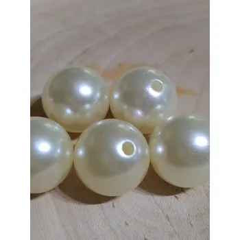 Korálek Plastové voskové korálky Glance Ø20 mm barva bílá