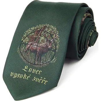 Kravata HEDVA ČESKÝ BROKÁT Kravata PESh 8 cm myslivecká LOVEC VYSOKÉ ZVĚŘE TERČ