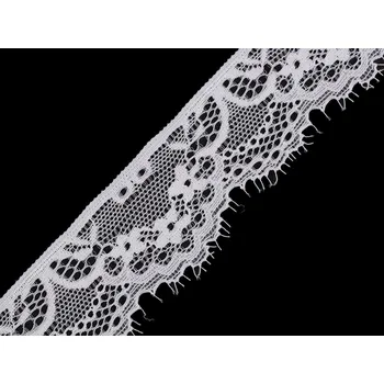 Krajka Francouzská elastická krajka šíře 35 mm, barva 1 Off White