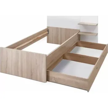 Postel Dřevěná postel Partis 200x90 Dub sonoma/bílá Doprava ZDARMA.