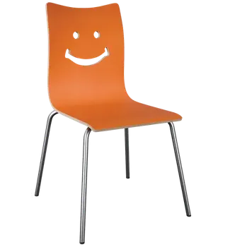Jídelní židle SMILE jídelní židle oranžová, kostra nerez