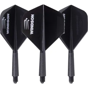 Příslušenství pro šipky Windson Astix 2BA plastové letky s násadkami 21 mm černé 3 ks