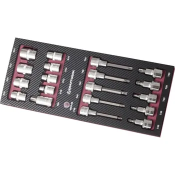 Ruční nářadí KRAFTWERKTOOLS Sada nástavců 1/2" Torx E / TX 55/100mm 19ks COMPLETO EVA3