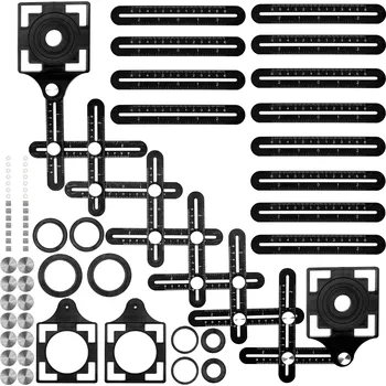 Tagred Šablona, měřidlo, vzorník značkovač pro otvory na rovných površích, dlaždicích, obkladech - 17 ks