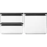 Sada plastových dóz Brabantia SQUARE-2x1,5l/1x3,4l SET/3ks tmavě šedé