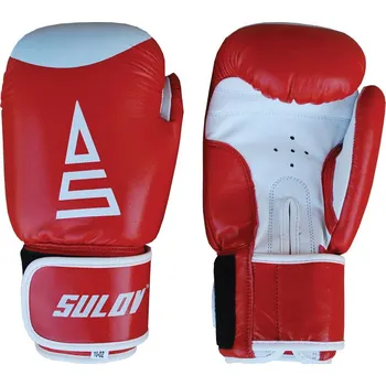 Boxerské rukavice Box rukavice SULOV® kožené 12oz., červeno-bílé