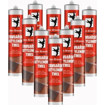 Tmel 12x Stavbařský butylenový tmel 310 ml šedý Den Braven