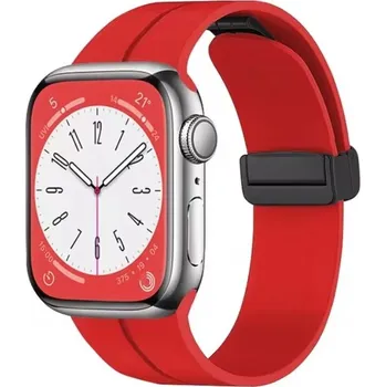 Ostatní příslušenství k chytrým hodinkám eses Silikonový řemínek pro Apple Watch - Magnetický červený L - 38mm, 40mm, 41mm