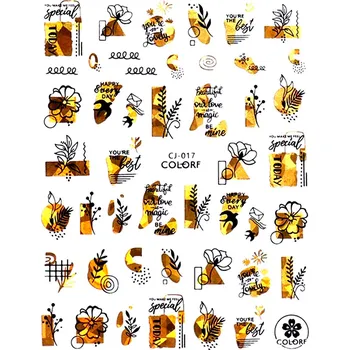 Samolepky na nehty BLACK&GOLD - CJ-017