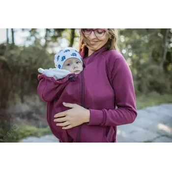 Těhotenská mikina Shara Nosící dlouhá mikina, více barev Barva: vínová, Velikost: XS