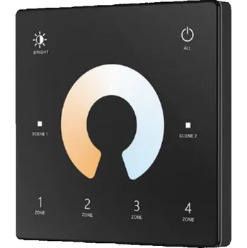 Ovladač světel Dotykový čtyřzónový ovladač CTA na stěnu černý (CR2032 baterie)