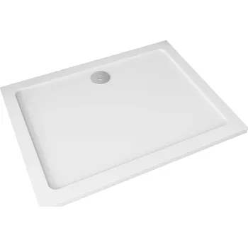 Sprchová vanička CERANO - Sprchová vanička z litého mramoru obdélníková Piato - bílá lesklá - 90x80x3 cm