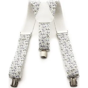 Kšandy Bílé dětské kšandy ve tvaru Y s potiskem Dionte