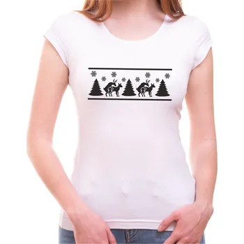 Pánské tričko Tričko vánoční sobi (vulgární), Barva látky bílá, Střih Dámsky, Velikost XL