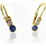 Diante Zlaté náušnice s modrým kamenem 31502533