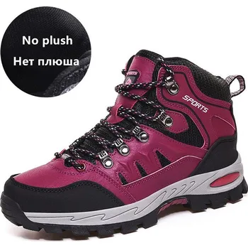 Pánské tenisky Pánské zimní boty kotníkové sněhule kožené s kožíškem Barva: Červená, Velikost: 36