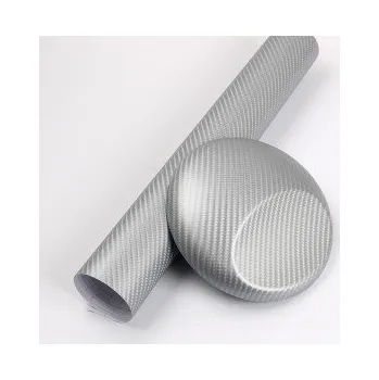 Polep vozidla Vzorek - 3D Karbonová stříbrná s větší strukturou auto wrap fólie 10x20cm - interiér/exter