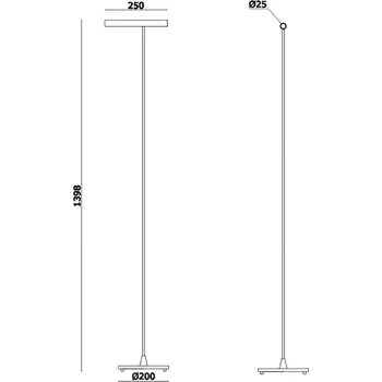 Lampička Stojací lampa Molto Luce LED Meyjo F, černá/zlatá barva, hliník - Hlava lampy - délka 25 cm, Ø 2,5 cm; Ø základny 20 cm černá, zlatá 1 x 9 W LED - Doprava zdarma