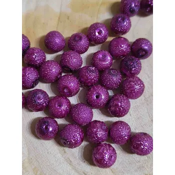 Korálek Skleněné voskové perly vroubkované Ø8 mm barva fialová