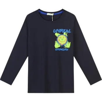 Chlapecké tričko CHLAPECKÉ TRIČKO černé Kugo HC0359 (Chlapecké tričko dlouhý rukáv)