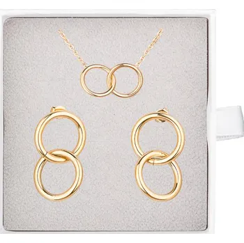 Souprava šperků franco bene Kroužkový set náušnice a náhrdelník - pozlacený | 1435