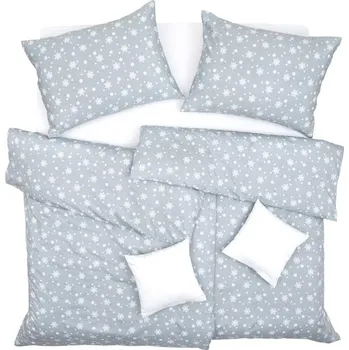 Povlečení SCANquilt povlečení SATÉN PLUS vločky šedobílá 140 x 200/70 x 90 cm