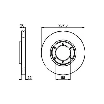 Brzdový kotouč Brzdové kotouče 257,5 mm Opel FRONTERA A (U92) - BOSCH