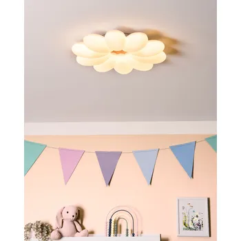 Svítidlo LED stropní svítidlo bílé nástěnné osvětlení ve tvaru květiny do dětského pokoje Beliani