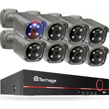 Bezpečnostní kamera 8MP IP PoE kamerový set, 8 pevných kamer, XM