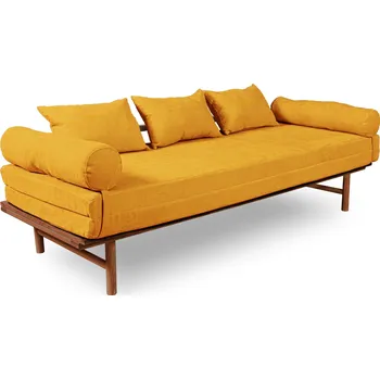 Pohovka Rozkládací pohovka LE MAR 03 201 cm z masivu/žlutá