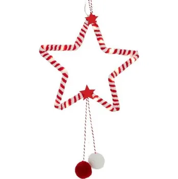 Vánoční dekorace Vánoční dekorace s časovačem 20LED hvězda 20cm