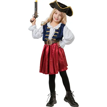 Karnevalový kostým Kostým piráta - dívka (klobouk, šaty, pásek), velikost 110 /120 cm GoDan S.A.