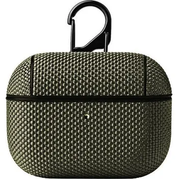 Pouzdro na mobilní telefon Textilní ochranný obal s karabinou pro AirPods Pro - zelený