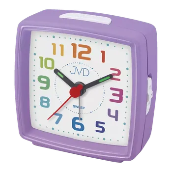 Budík JVD Dětský fialový ručkový netikající tichý budík JVD SRP2811.3