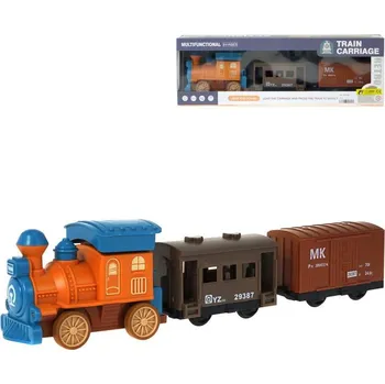 Vláček a vláčkodráha Vlak mašinka + 2 vagony na baterie Světlo Zvuk 3 barvy plast