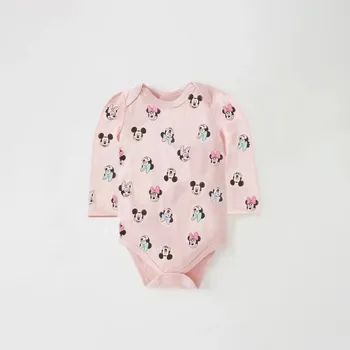 Disney kojenecké body dlouhý rukáv Minnie Mouse Barva: světle růžové, Velikost: 59 (1-3 měsíce)