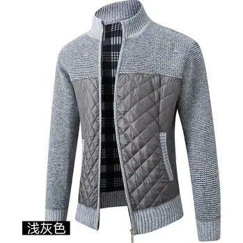 Pánská softshellová bunda Pletená pánská bunda s prošíváním, bez kapuce Velikost: XL, Barva (Varianta): 8835 French grey