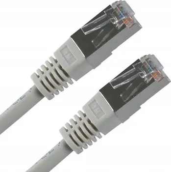 Síťový kabel LAN kabel FTP patchcord, Cat.5e, RJ45 M - RJ45 M, 5 m, stíněný, šedý,