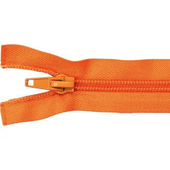 Zip Pro Háčkování Spirálový zip dělitelný 60 cm oranžově rezavý