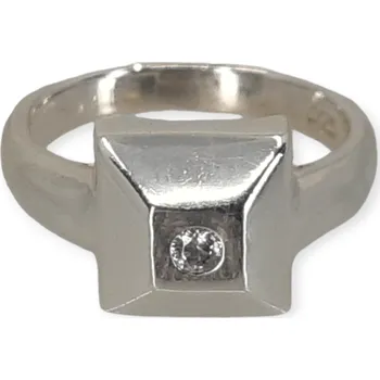 Prsten Dámský stříbrný prsten Čtverec 242 s kubickým zirkonem Velikost prstenu: 52/16,6